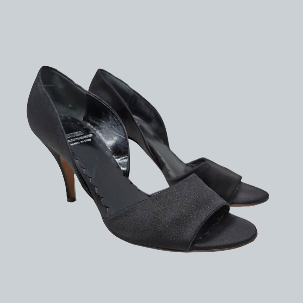 Moschino Black Heels 37 6.5 D'Orsay Cheap Chic Formal - Picture 1 of 11